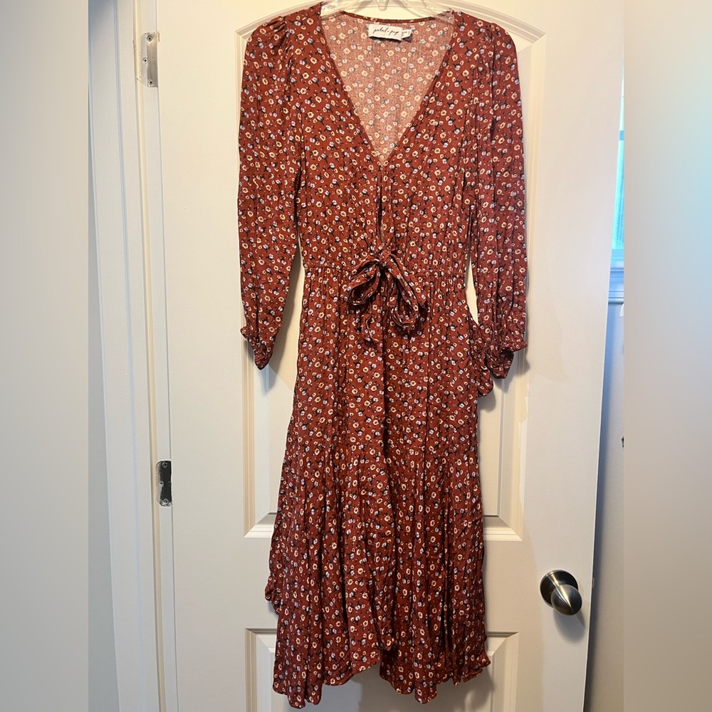 Floral print wrap dress